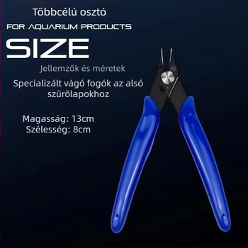Diagonális vágófogó modellezéshez — anyaga PE + szénacél, tömege 0.1 kg