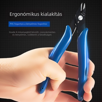 Diagonális vágófogó modellezéshez — anyaga PE + szénacél, tömege 0.1 kg
