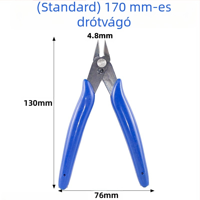 Diagonális vágófogó modellezéshez — anyaga PE + szénacél, tömege 0.1 kg