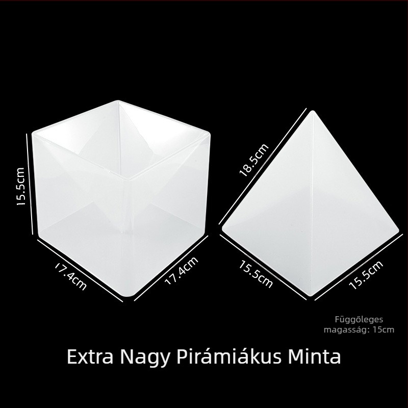 Szilikon süteményforma szabálytalan piramisszerű formával, öntőgyanta moldhoz, tükrös alappal