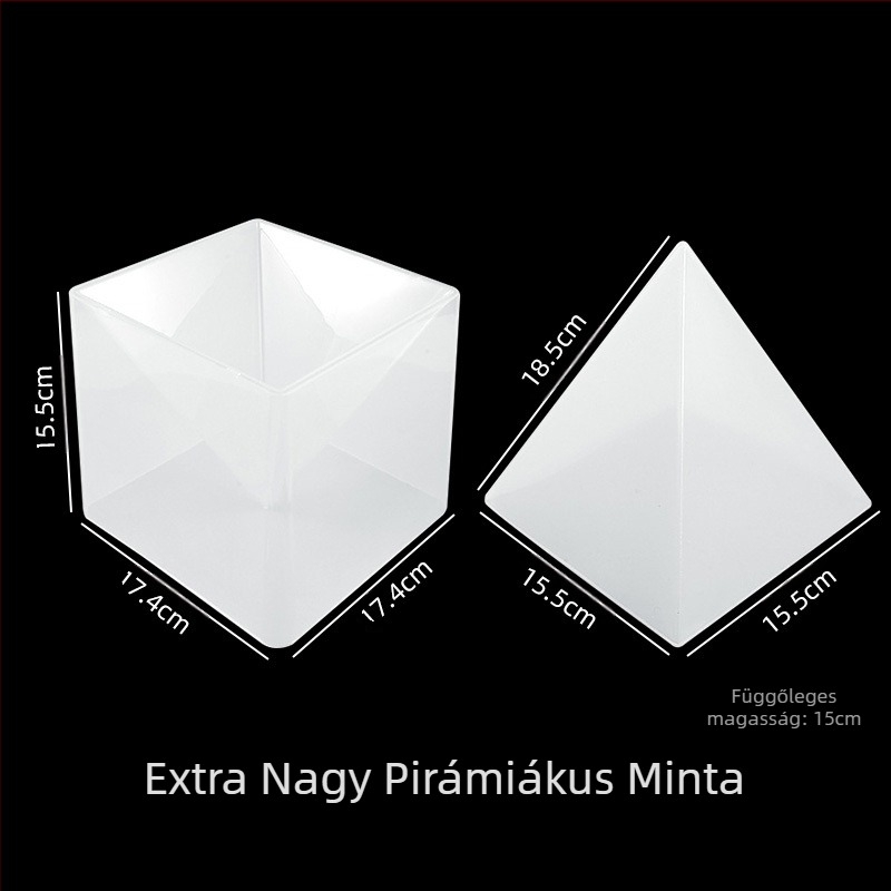 Szilikon süteményforma szabálytalan piramisszerű formával, öntőgyanta moldhoz, tükrös alappal