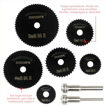 Magas sebességű acél vágólemezek készlet – 8 darab mini pengével, fa- és műanyag vágásához, elektromos csiszolóhoz (Xingweiqiang)