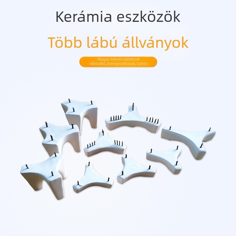 Szobrászati és fazekas eszközök kemencékhez - T alakú alsó szegecsek, támasz szegecsek, támasz párnák, háromlábú beillesztő keretek (Modell JCY001; Típus: Egyéb; Berendezés: Egyéb; Import: Nem)