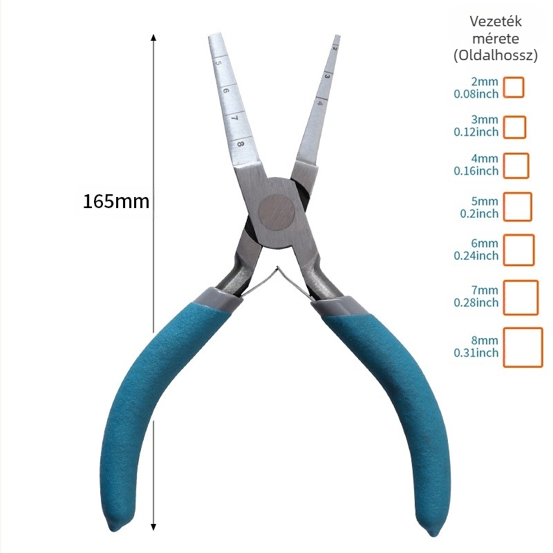 Ékszerész csipesz készlet mérő skálával – köríves és tűhegyes csipesz, tekerő csipesz, multifunkcionális DIY eszközök, RUITOOL márka