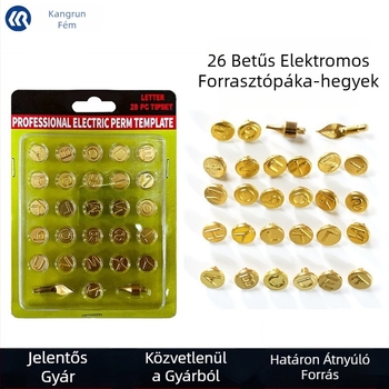 26 részes bronz betűs pyrográfia fej készlet elektromos forrasztóvashoz, M4 menet, állandó hőmérséklet, DIY gravírozás
