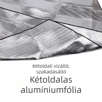 Nagy kültéri matrac EVA alumínium fóliával, vastagított nedvességvédő és vízálló, több személyes kemping matrac, hordozható, modell HW-D1676, anyag: középső PE hab + kétoldali alumínium fólia