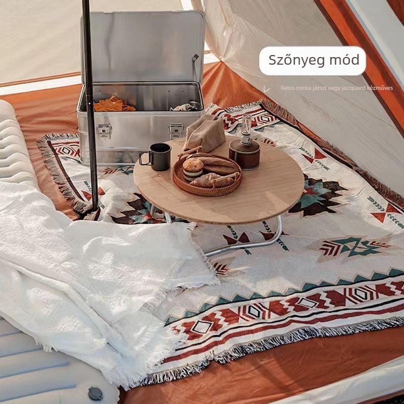 Kempingezésre szánt piknik matrac etnikus stílussal, vastagított, hordozható, nedvességálló (Anyag: PE Cotton; Márka: Other)