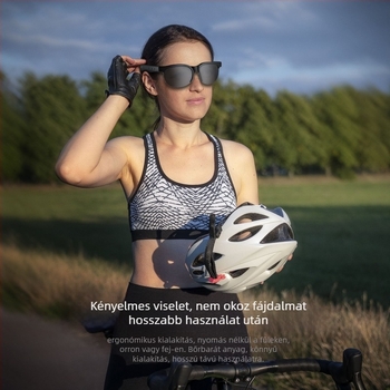 XG88PRO vezeték nélküli Bluetooth szemüveg, Bluetooth 5.3, 10 m hatótávolság, sztereó hang, 4–8 órás üzemidő, PC+ABS anyag
