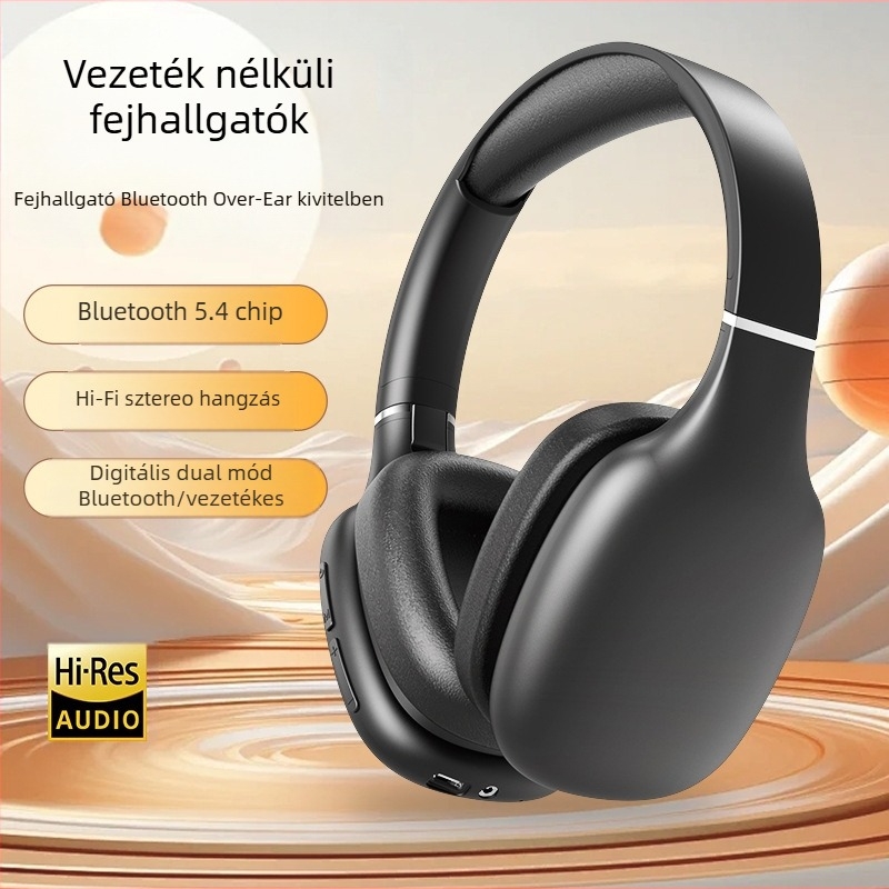 Játékos vezeték nélküli headset zajcsökkentéssel, Bluetooth 5.4, 10 m hatótávolság, 8 órán felüli akkumulátoridő, fejhallgató stílus, sztereó hang