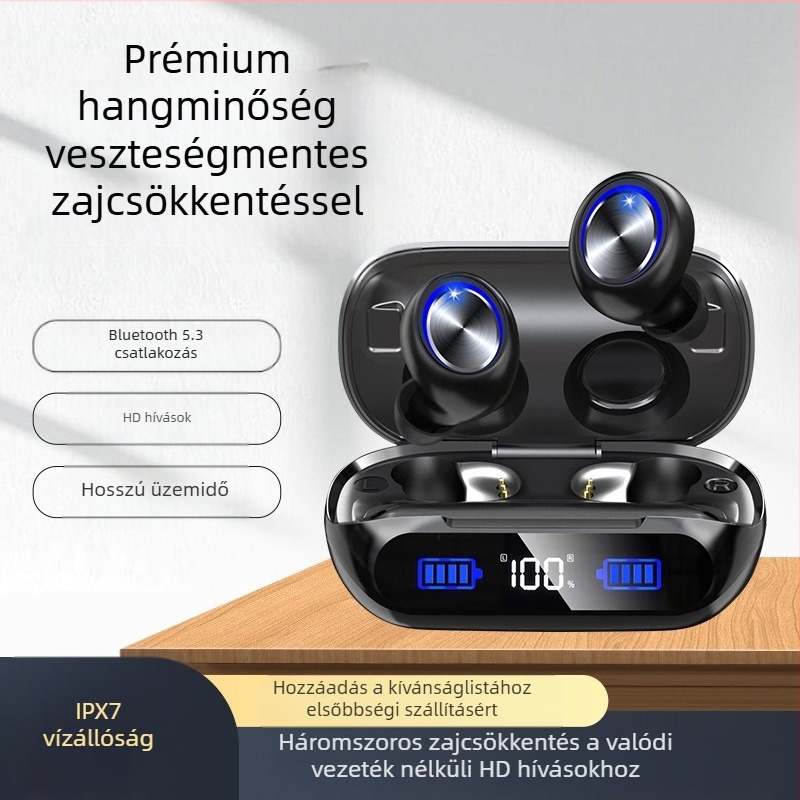 H66 True Wireless gaming fejhallgató – in-ear stereo, Bluetooth 5.3, IPX7 vízálló, több mint 8 óra akkumulátor-élettartam, NFC és digitális kijelző
