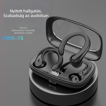 OWS-15 Fülre szerelt vezeték nélküli Bluetooth headset (Bluetooth 5.3+EDR; hatótáv 10 m; akkumulátor élettartam >8 h; zajcsökkentés; sztereó hang)
