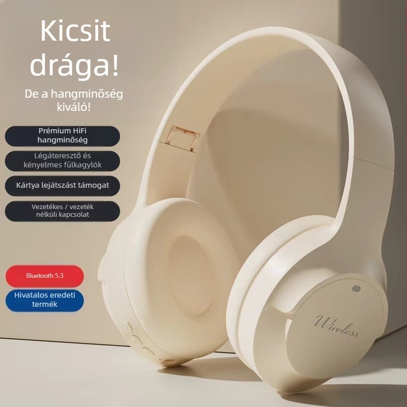 Sportos vezeték nélküli Bluetooth fülhallgató fejpántos kialítással, BT 5.3, 10 m hatótáv, sztereó hang, IPX3, 0–4 h akkumulátor
