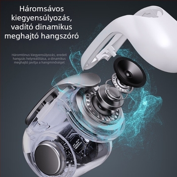 V12 intelligens fordító fülhallgató, fülbe helyezhető, Bluetooth 5.4, 15 m hatótáv, IPX5 vízálló, üzemidő 4–8 óra