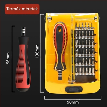 Golden Snail 37-in-1 csavarhúzó készlet – mágneses, Philips, precíziós, 45# acél