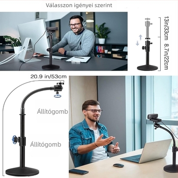 SH-190BA Asztali tartó rugalmas nyakkal Logitech webkamerához és projektorhoz