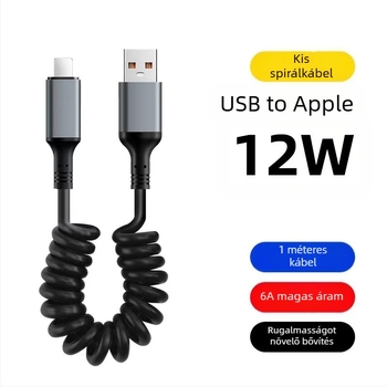 Pin Lida 3 az 1-ben gyorstöltő kábel Lightning/Micro USB/Type-C, PVC, 120W