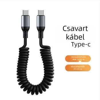 Pin Lida 3 az 1-ben gyorstöltő kábel Lightning/Micro USB/Type-C, PVC, 120W