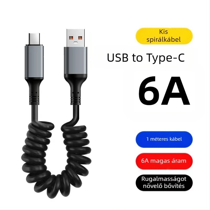 Pin Lida 3 az 1-ben gyorstöltő kábel Lightning/Micro USB/Type-C, PVC, 120W