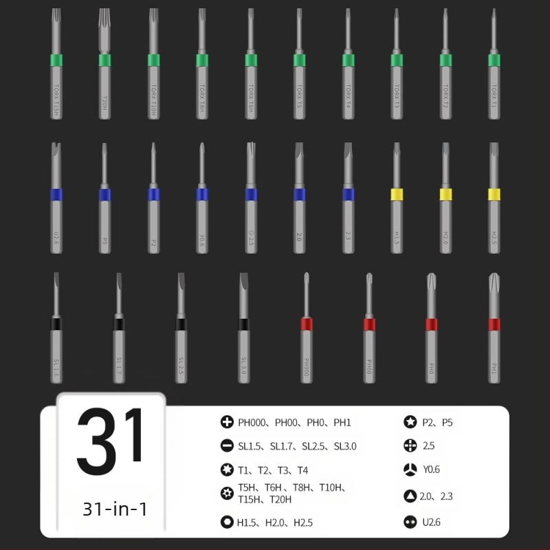 Kingston 30-in-1 mágneses csavarhúzó készlet, króm-vanádium acél, 30 darabos, multifunkcionális háztartási eszköz
