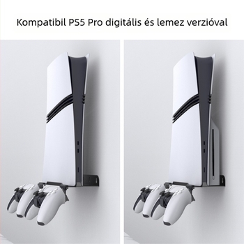 PS5 Pro és PS5 Slim falra szerelhető tároló | Anyag: vas és ABS | Tömeg: 403 g