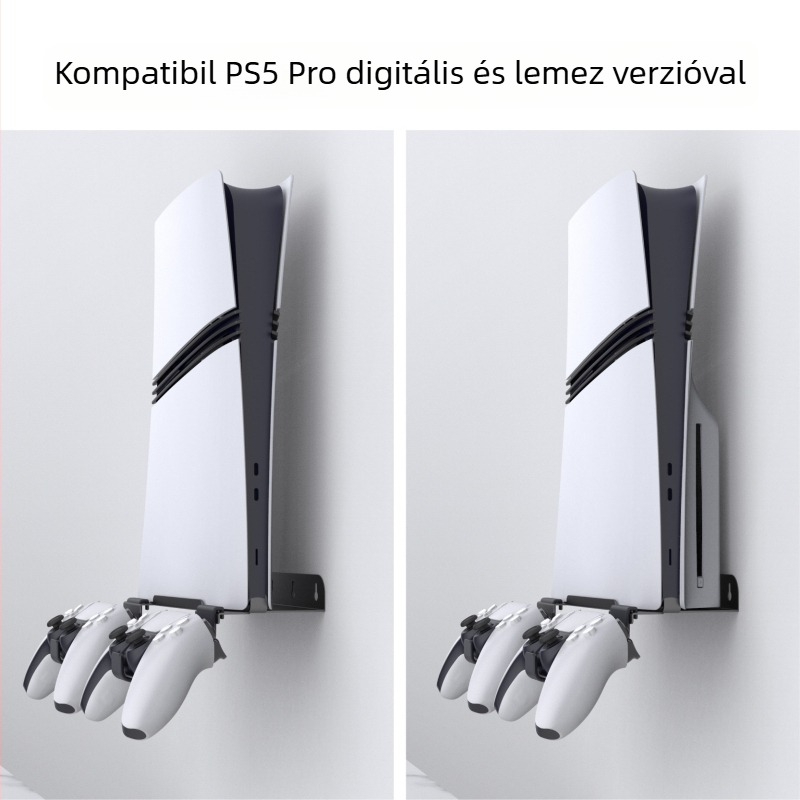 PS5 Pro és PS5 Slim falra szerelhető tároló | Anyag: vas és ABS | Tömeg: 403 g