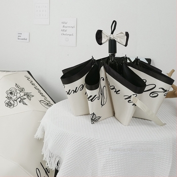 Napsütés és eső kettős használatú esernyő, automata nyitású, összecsukható tri-fold, 8 bordával, UPF >50, poliészter anyag