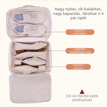 Kocka alakú cipő tároló táska, poliészter, modell 1007, többfunkciós utazásokhoz