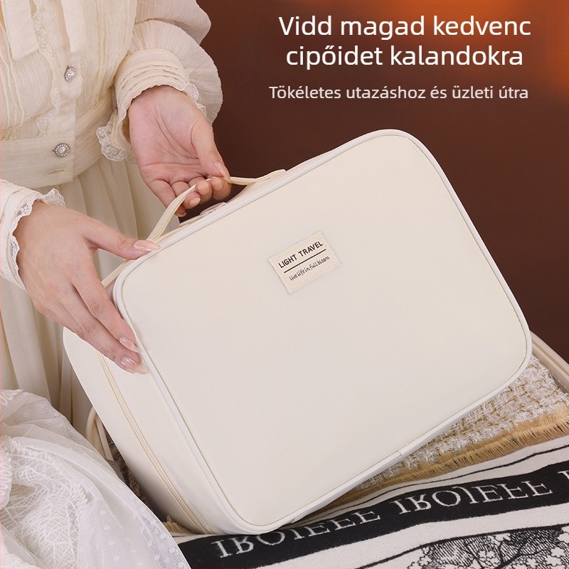 Kocka alakú cipő tároló táska, poliészter, modell 1007, többfunkciós utazásokhoz