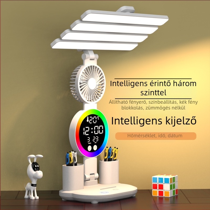 LED szemvédő asztali lámpa, USB-tápellátás, érintéses kapcsoló, tanulási fény és környezeti világítás, modern minimalist stílus
