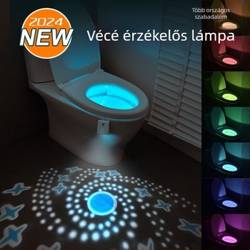 WC éjszakai fény vetítéssel, indukciós érzékelő, beépített akkumulátor, intelligens vezérlés