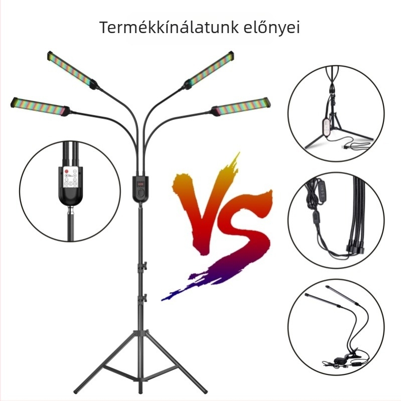 Növények növekedési lámpája, összecsukható, teljes spektrumú, szukkulentákhoz, 630 LED, 12V, Sanan Optoelectronics, GL-S4/GL-S6 modellek, élettartam 30000 h