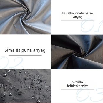 Kültéri időjárásálló fűtőtestvédőhuzat - ezüstbevonatú poliészter tafta anyag, testreszabható, védelem hó, nap, eső és por ellen