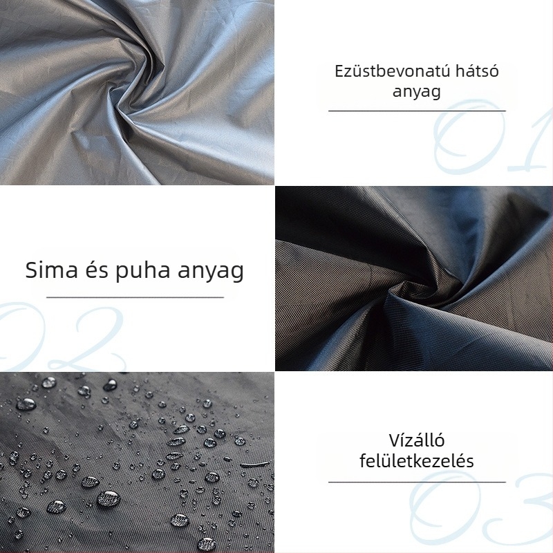 Kültéri időjárásálló fűtőtestvédőhuzat - ezüstbevonatú poliészter tafta anyag, testreszabható, védelem hó, nap, eső és por ellen