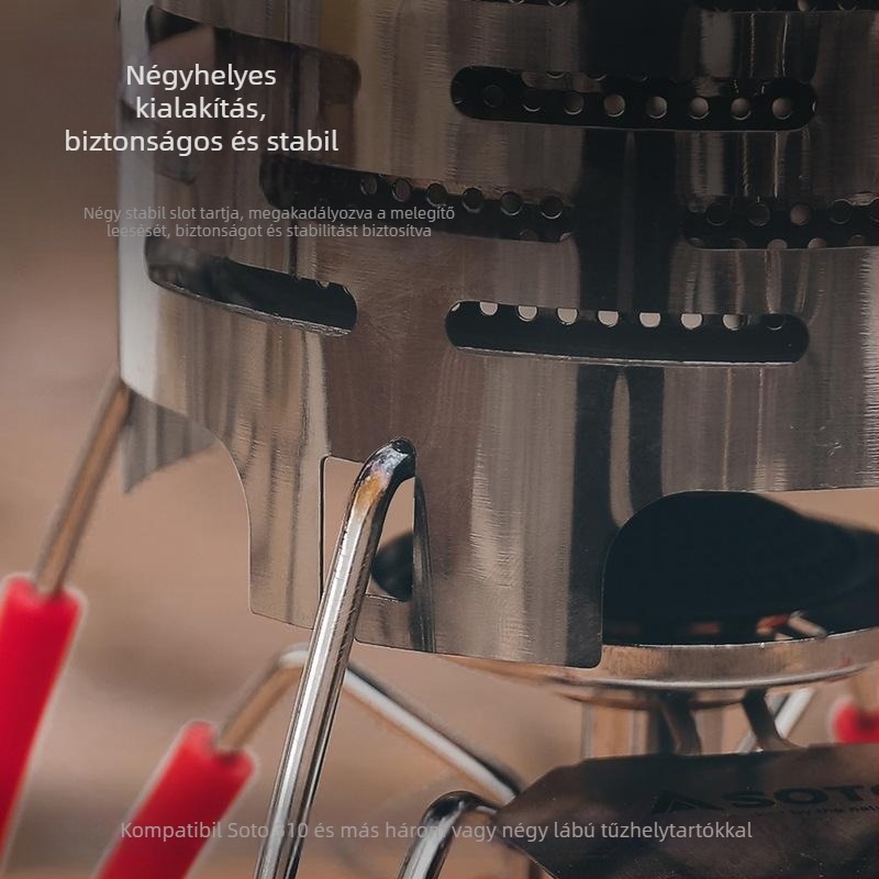 Mini kemping fűtő infravörös fűtéssel, rozsdamentes acélból, kézmelegítő, 120x145 mm