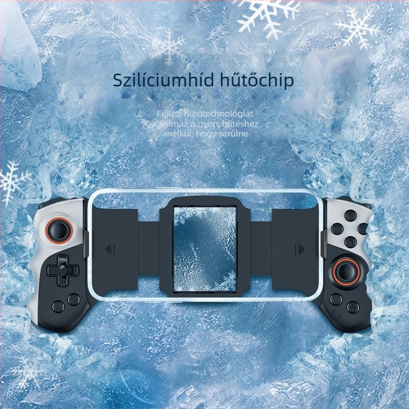 JK02 játékkontroller félvezető hűtéssel, Bluetooth, Type-C interfész, rezgés-visszacsatolás, Android és iOS kompatibilis