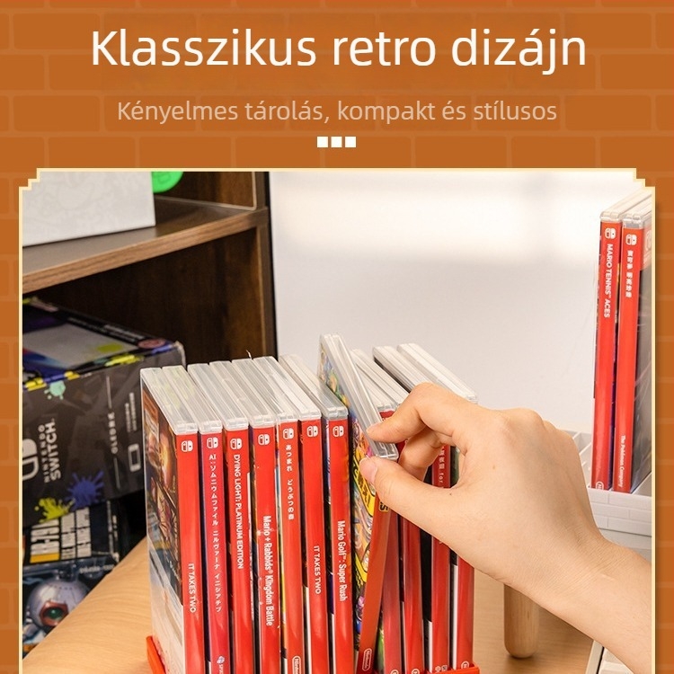 Switch OLED játékkártya tároló állvány, 12 rekesz, ABS anyag