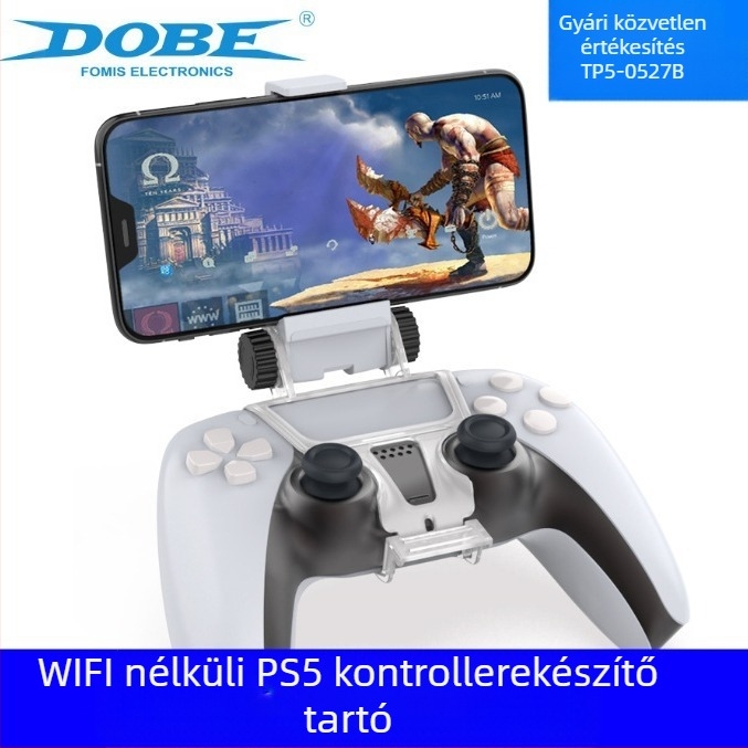 DOBE PS5 Vezeték nélküli kontroller állvány – ABS+PC, PS5 vezeték nélküli kontrollerhez, telefontartó, modell PS5