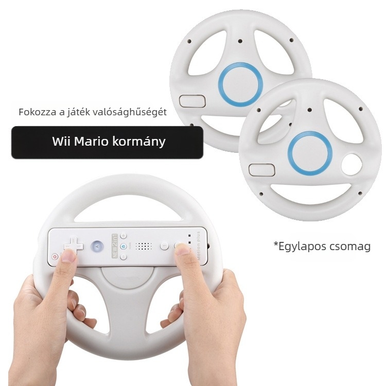 Wii kormánykiegészítő – ABS felépítés, 165 g, készen álló interfész, kompatibilis a Wii kontrollerekkel