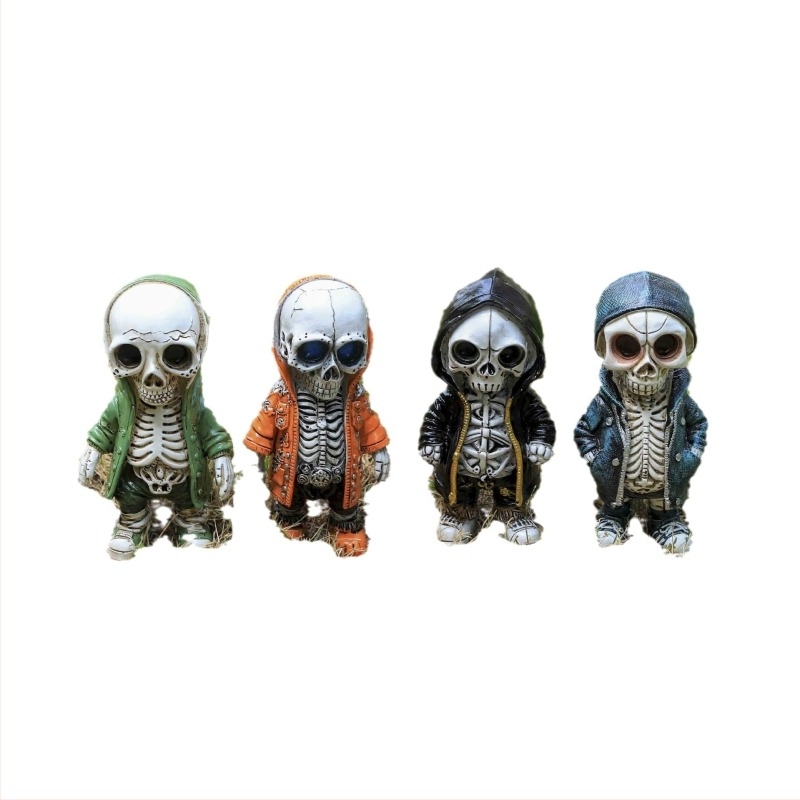 Bindian – Koponya maszk resin figura kültéri Halloween dekorációhoz, modern egyszerű stílus, anyaga: szintetikus gyanta, kategória: gyanta kézművességek
