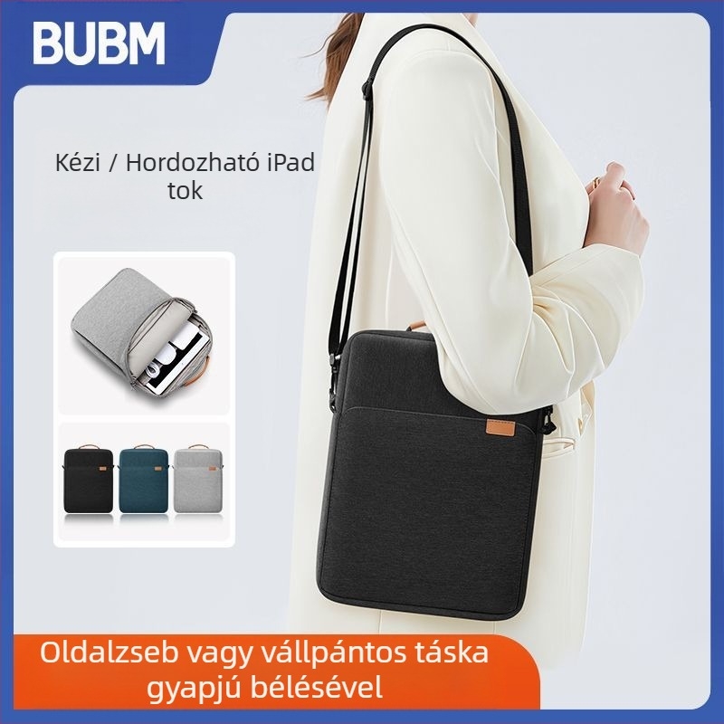 Tablettás válltáska, városi egyszerű stílus, poliészter, lélegző, vízálló, kopásálló, pamut bélés