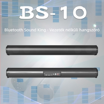 BS10 Hosszú hangsáv Bluetooth 5.0 mély basszus, RCA TV bemenet, beépített 2000 mAh akkumulátor, USB tápellátás, 15 m hatótávolság