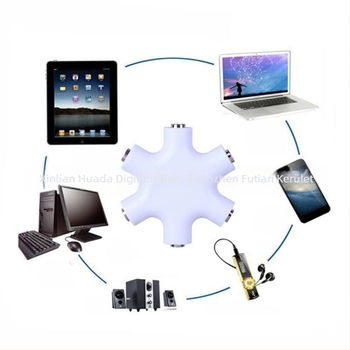 Hexagonális fejhallgató elosztó digitális eszközök közötti audió megosztáshoz — Márka: Neutral; Modell: Hexagonal earphone splitter; Kompatibilis digitális eszközökkel; Súly: 0.06
