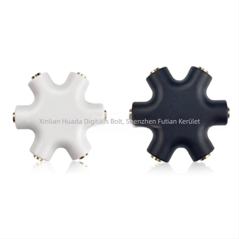Hexagonális fejhallgató elosztó digitális eszközök közötti audió megosztáshoz — Márka: Neutral; Modell: Hexagonal earphone splitter; Kompatibilis digitális eszközökkel; Súly: 0.06