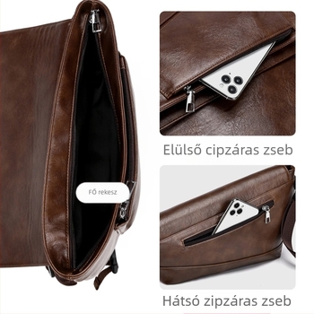 WEIXIER Férfi PU bőr crossbody táska – vízálló, kopásálló, egyszínű, belső poliészter bélés