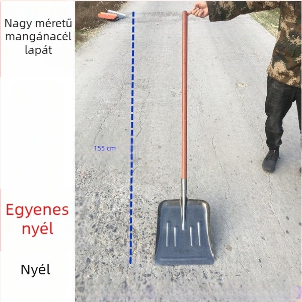 Golden Dragon hólapát magas széntartalmú acél fejjel és fa nyéllel, anyagok dobálására.