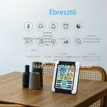 Szobahőmérséklet-mérő 0,1°C felbontással, testreszabható feldolgozás, licencelt magáncímke