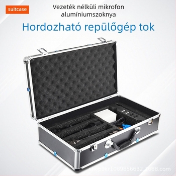 Yixin alumínium ötvözetes színpadi vezeték nélküli mikrofonok tároló doboza, hordozható, dupla rétegű, befogadja a vevőegységet/fő egységet