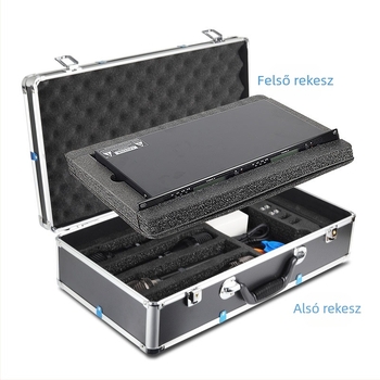 Yixin alumínium ötvözetes színpadi vezeték nélküli mikrofonok tároló doboza, hordozható, dupla rétegű, befogadja a vevőegységet/fő egységet