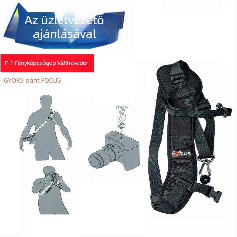 F-1 Focus kamera vállpánt, egyoldalas kivitel, gyors hozzáférés