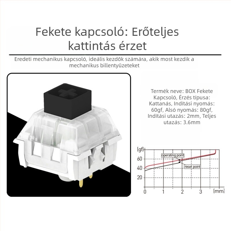 Kaihua BOX mechanikus billentyűzet kapcsolók – hot-swappable kapcsolótestek (DIY)